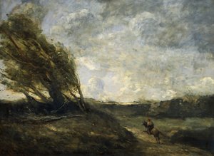Una raffica di vento (Le coup de vent) da Jean Baptiste Camille Corot