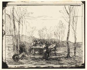 Un picnic nella radura da Jean Baptiste Camille Corot