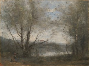 Uno Stagno Visto tra gli Alberi da Jean Baptiste Camille Corot