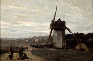 Un mulino a vento, Etretat, XIX secolo