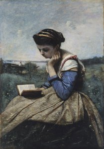 Una donna che legge da Jean Baptiste Camille Corot