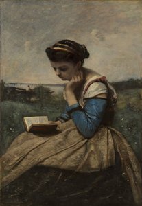 Una donna che legge, 1869 e 1870 da Jean Baptiste Camille Corot