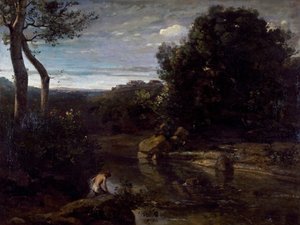 Un pastore che fa il bagno da Jean Baptiste Camille Corot
