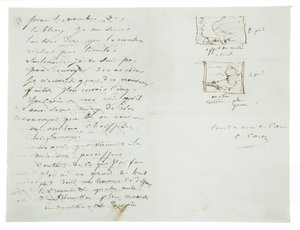 Lettera autografa al pittore paesaggista e politico Charles Le Roux, Parigi, 29 gennaio 1855