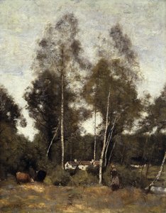 Clairière Pierre du Bois, gli Evaux, vicino a Château-Thierry da Jean Baptiste Camille Corot