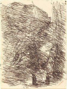 Sognatore sotto gli alberi alti da Jean Baptiste Camille Corot