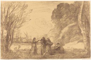 Famiglia a Terracina da Jean Baptiste Camille Corot