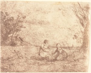 Bambini della fattoria da Jean Baptiste Camille Corot
