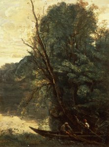 Pesca con reti, sera da Jean Baptiste Camille Corot