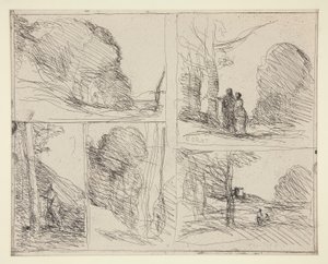 Cinque schizzi: 1. Il Giardino di Pericle da Jean Baptiste Camille Corot