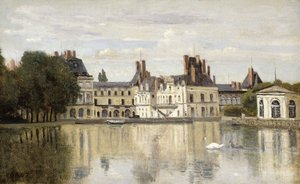 Fontainebleau - Vista del castello e del lago da Jean Baptiste Camille Corot