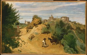 French: Genzano Genzano da Jean Baptiste Camille Corot