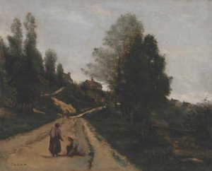Francese: Gouvieux, près Chantilly. Percorso ascendente da Jean Baptiste Camille Corot