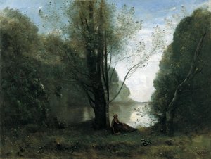 Francese: Solitude. Souvenir di Vigen, Limousin. Solitudine. Ricordo di Vigen, Limousin da Jean Baptiste Camille Corot