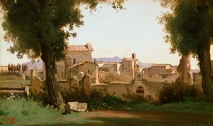 Francese:  Vue depuis les Jardins Farnèse Vista dai Giardini Farnesiani, Roma da Jean Baptiste Camille Corot