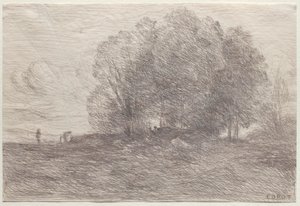 Gruppo di alberi da Jean Baptiste Camille Corot