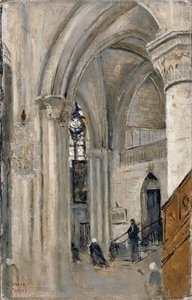 Interno della chiesa a Mantes da Jean Baptiste Camille Corot