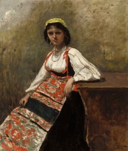 Donna italiana La Morieri, c. 1872 da Jean Baptiste Camille Corot