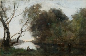 Lago: tramonto da Jean Baptiste Camille Corot