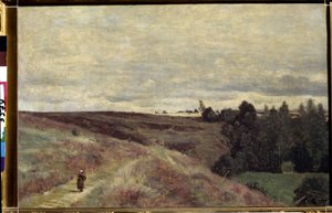 Le colline coperte di erica vicino a Vimoutiers in Normandia