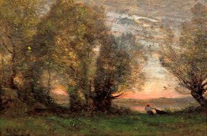 I pescatori, effetto della sera da Jean Baptiste Camille Corot