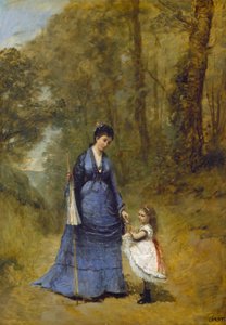 Madame Stumpf e sua figlia, 1872 da Jean Baptiste Camille Corot