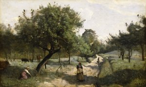 Sentiero con meli da Jean Baptiste Camille Corot