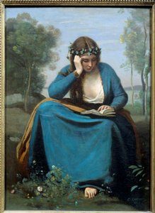 Lettrice incoronata di fiori o la Musa di Virgilio da Jean Baptiste Camille Corot