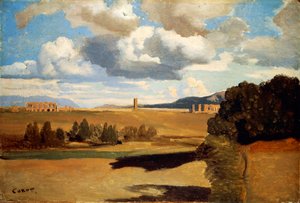 Campagna romana con acquedotto claudiano