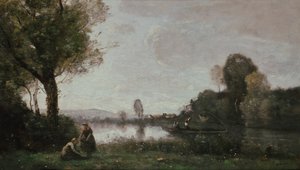 Paesaggio della Senna vicino a Chatou, 1885 da Jean Baptiste Camille Corot