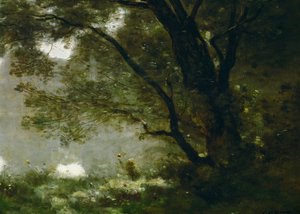 Pastore. Souvenir di Mortefontaine, Francia ... da Jean Baptiste Camille Corot