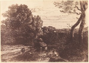 Il bagno del pastore da Jean Baptiste Camille Corot