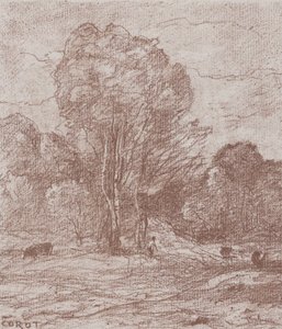 Il Luogo di Riposo delle Mucche, 1871 da Jean Baptiste Camille Corot