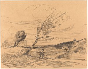 La raffica di vento da Jean Baptiste Camille Corot
