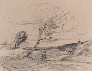 La raffica di vento da Jean Baptiste Camille Corot
