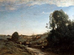 Il carretto, memoria di Marcoussis vicino a Montlhery, 1855 da Jean Baptiste Camille Corot