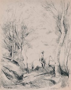 Il Cavaliere nel Bosco, c.1854 da Jean Baptiste Camille Corot