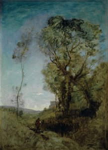 La villa italiana dietro i pini, 1855-65 da Jean Baptiste Camille Corot