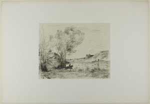 Il cavaliere tra le canne da Jean Baptiste Camille Corot