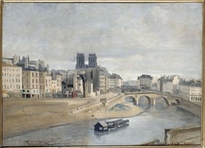 La Senna e il Quai des Orfèvres, 1835 da Jean Baptiste Camille Corot