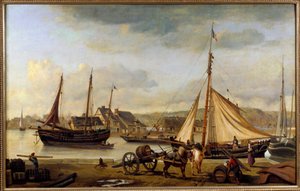Il porto di Rouen nel 1834 da Jean Baptiste Camille Corot