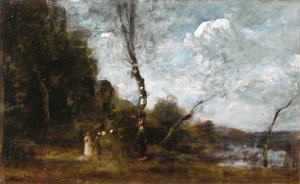 Tre contadine vicino a un bosco da Jean Baptiste Camille Corot