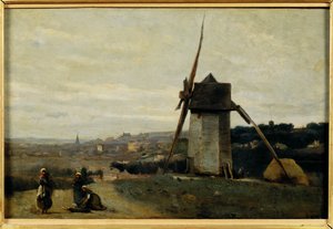 Un moulin a vent. Etretat - Un mulino a vento. Etretat ... da Jean Baptiste Camille Corot
