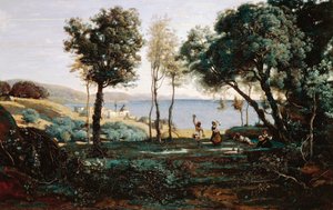 Veduta nei pressi di Napoli da Jean Baptiste Camille Corot