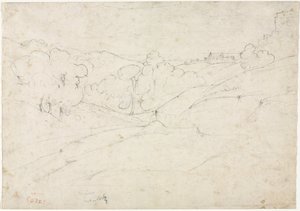 Veduta di Marino recto, 1827 da Jean Baptiste Camille Corot