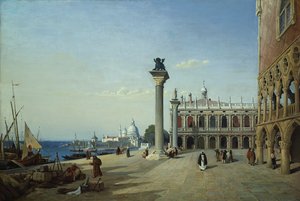 Veduta di Venezia: La Piazzetta Vista dalla Riva degli Schiavoni da Jean Baptiste Camille Corot