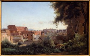 Vista del Colosseo a Roma dai Giardini Farnese da Jean Baptiste Camille Corot