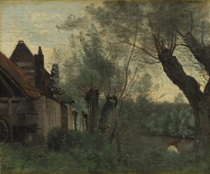 Salici e Fattoria a Sainte-Catherine-lès-Arras, 1871 da Jean Baptiste Camille Corot