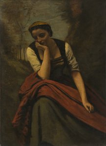 Donna che medita, c.1870 da Jean Baptiste Camille Corot