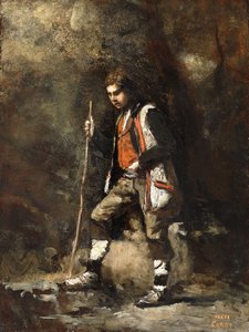 Giovane Pastore Italiano sulla Montagna, c.1845-55 da Jean Baptiste Camille Corot